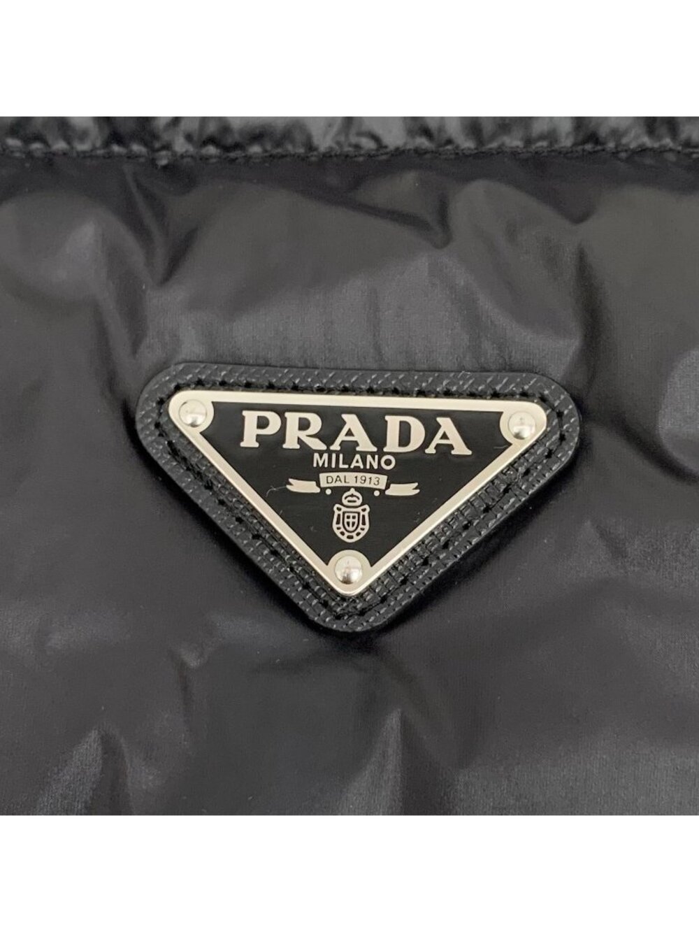 Prada Black Triangle Logo Stand-Collar Down Jacket - Picture 5 of 9